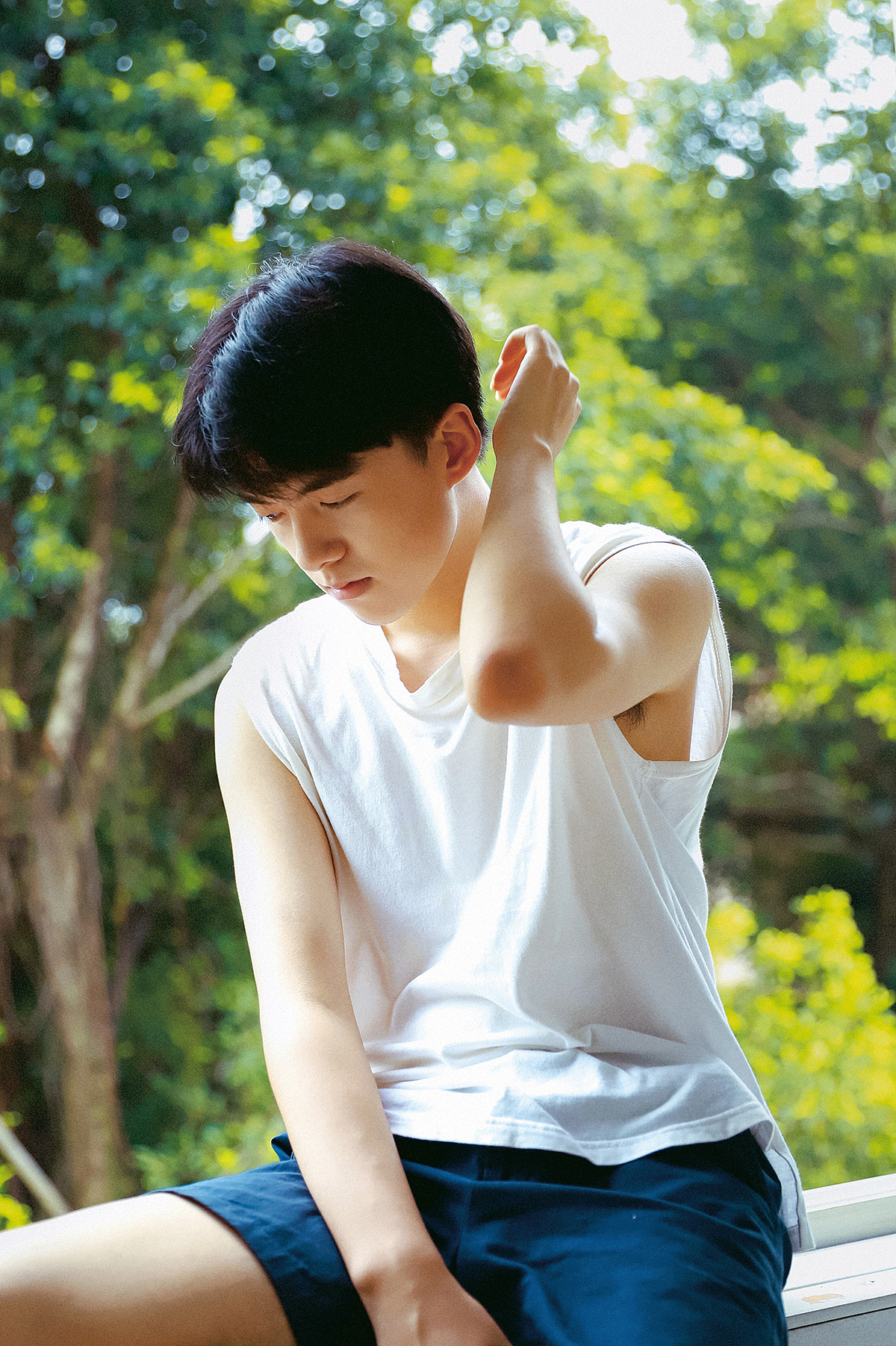 沉溺快乐无边蓝色系少女写真,摄影教程技巧家乡朝霞标签日系写真男生