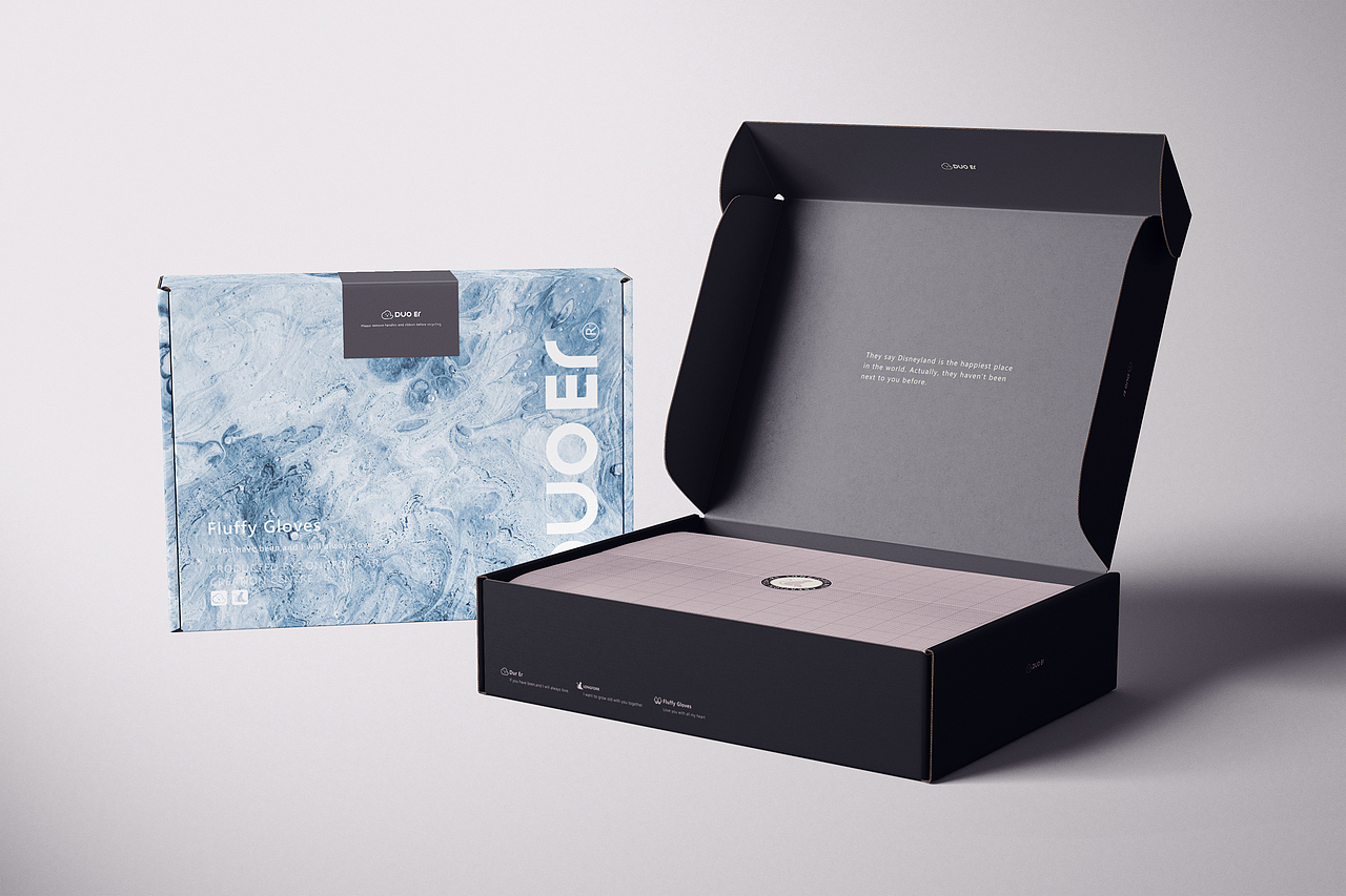 毛绒手套包装盒设计