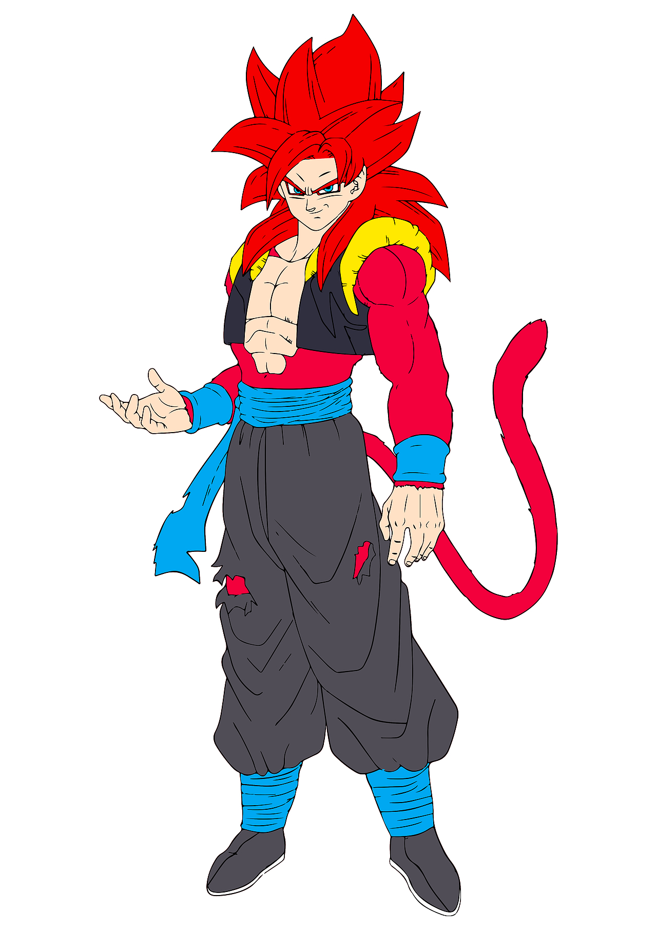 龙珠gt悟吉塔超四线稿上色