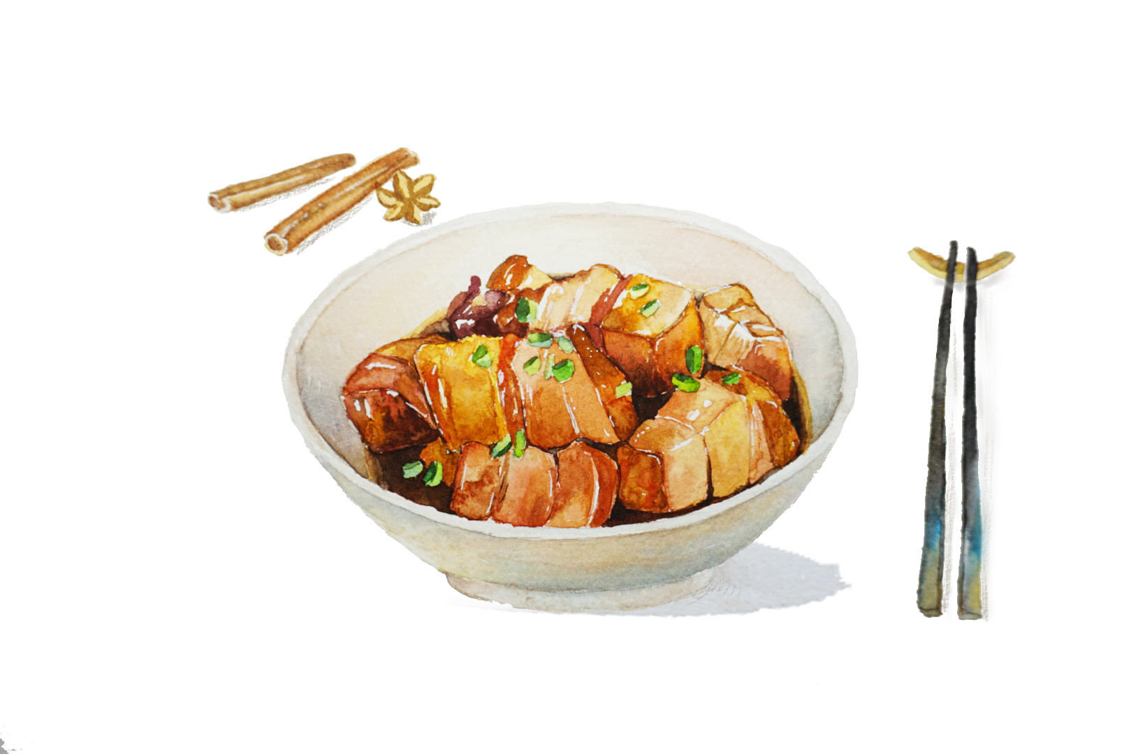 《pocketchinese》中国菜水彩手绘十二篇 随时更新|插画|创作习作|杨