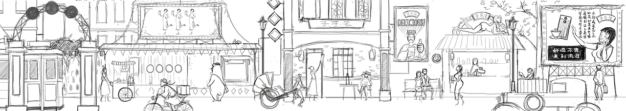 子乐宅实体店街景墙画 罗雨舒插画（图ZNjI0NzY1NDA=） - 创作习作 - 站酷设计师小灰侠嘎罗原创素材 - 站酷ZCOOL