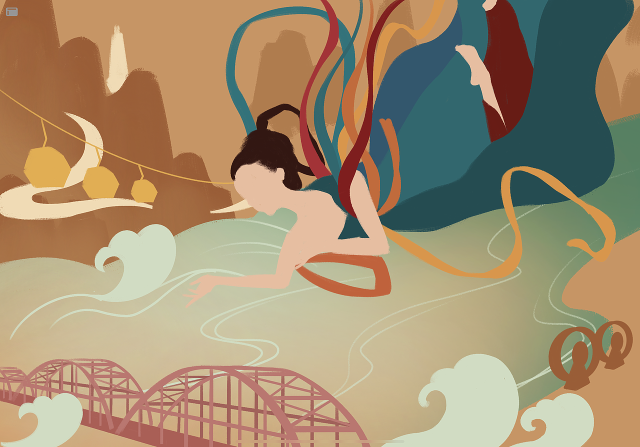 兰州飞天插画（图ZMjYyNDEyMTEy） - 创作习作 - 站酷设计师小米米子原创素材 - 站酷ZCOOL