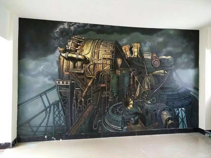 梧州星泰度餐厅手绘（图ZMjI0OTE3MjMy） - 商业插画 - 站酷设计师墨鱼壁画工作室原创素材 - 站酷ZCOOL