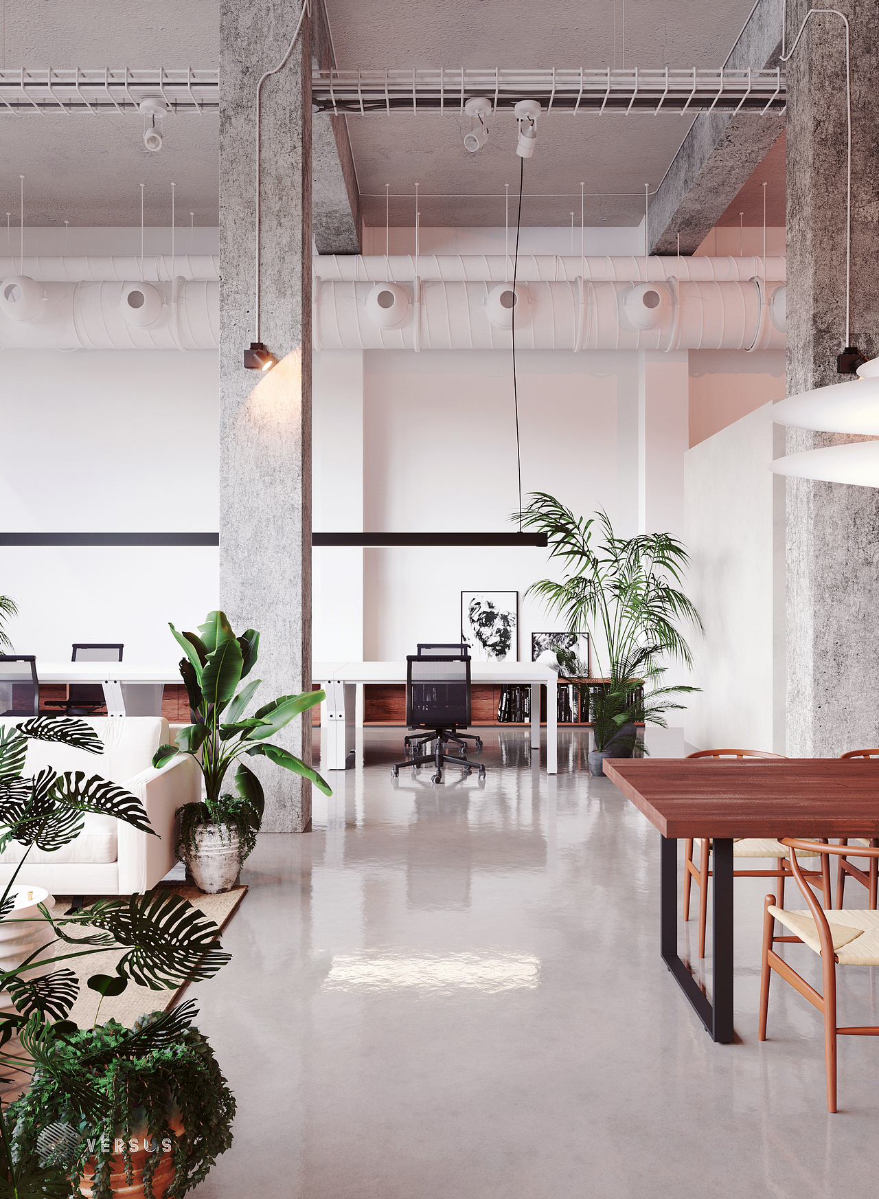 工装办公空间效果图展示