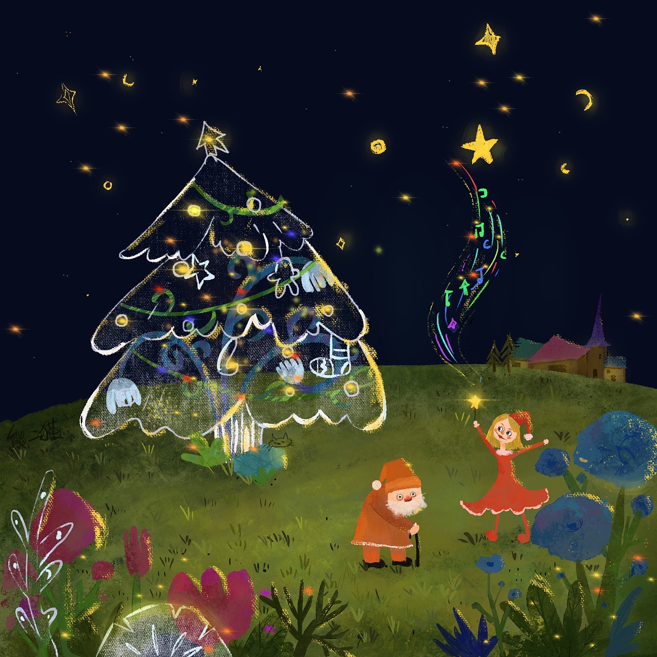 夜空|插画|儿童插画|我是熊二猫 - 原创作品 - 站酷 (zcool)