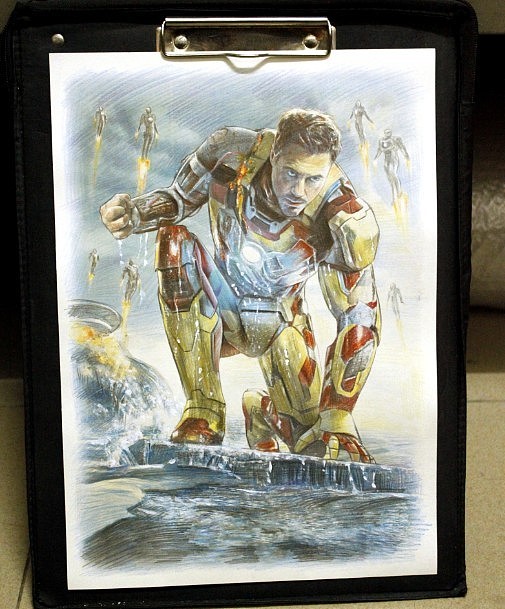 纸上彩铅·钢铁侠3（图ZODYyMTg2OA==） - 商业插画 - 站酷设计师不知归期的喵原创素材 - 站酷ZCOOL