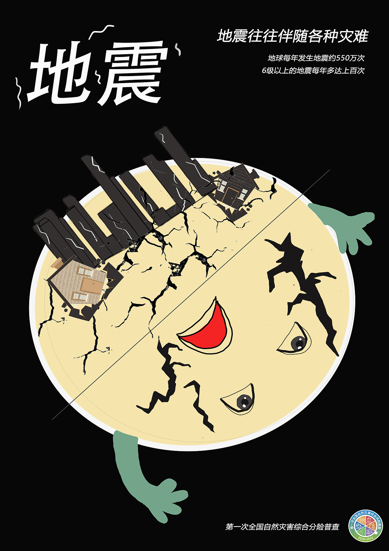 公益广告，第一次自然灾害风险普查（图ZMjg1MjU4NDU2） - 海报 - 站酷设计师寇小小原创素材 - 站酷ZCOOL