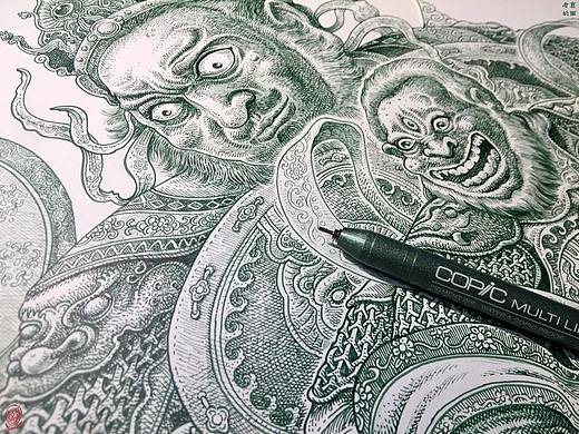 老葛的画-COPIC AWARD 2019-获奖之作《绘意天王》