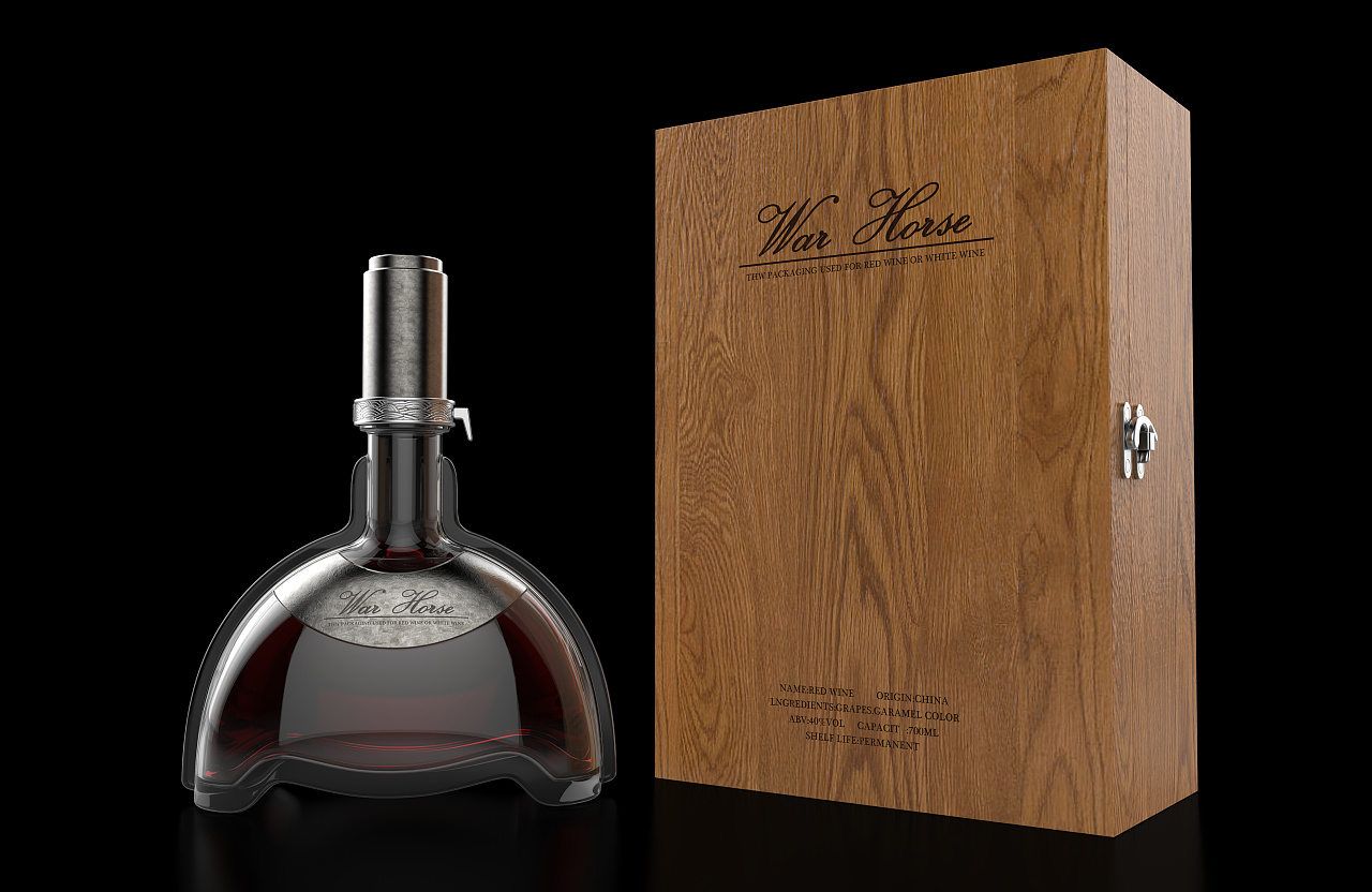 红酒瓶战马包装