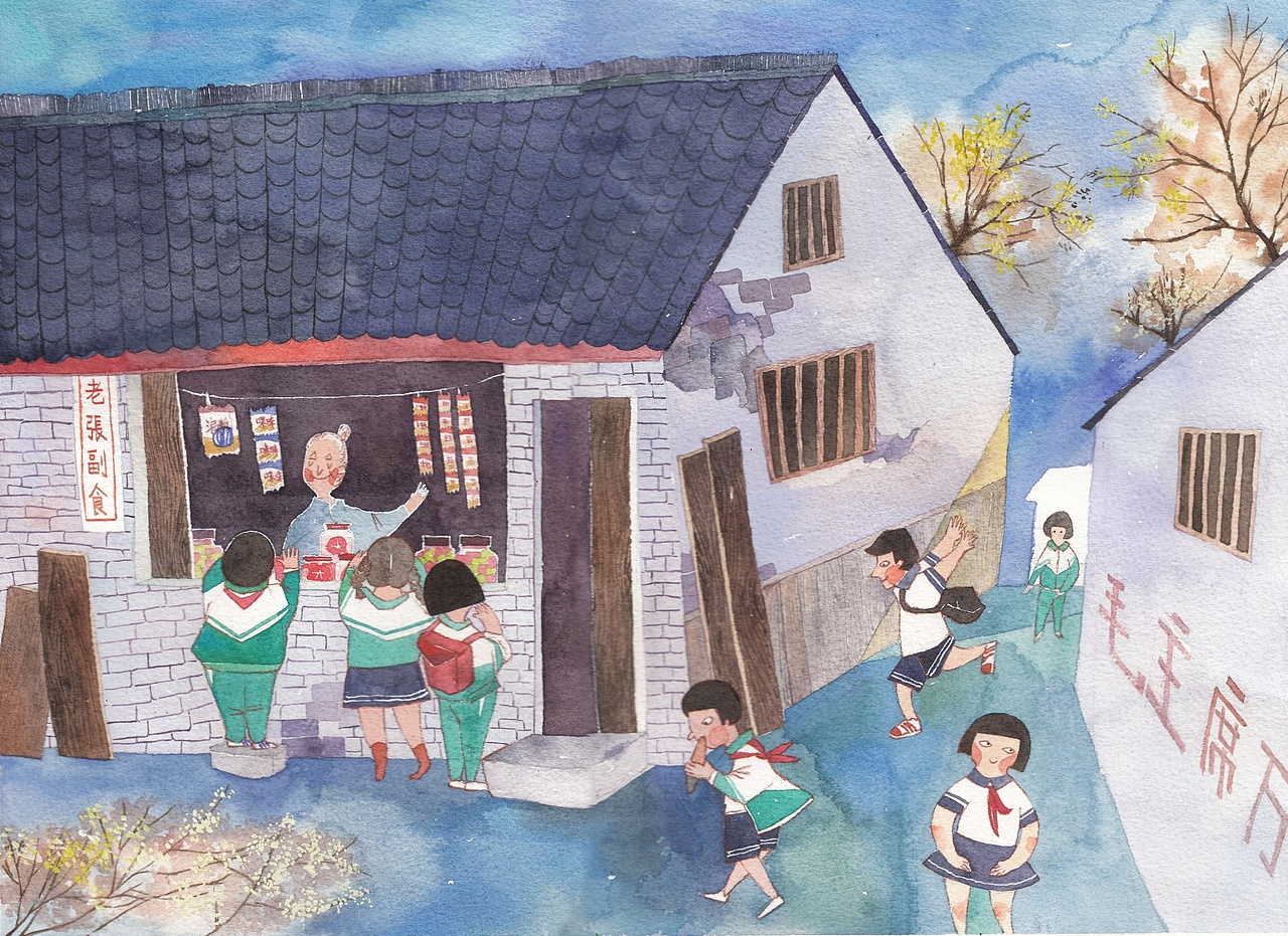 童年(图ZMzk3NTU0MTI=) - 商业插画 - 站酷设计师画画的须臾原创素材 - 站酷ZCOOL