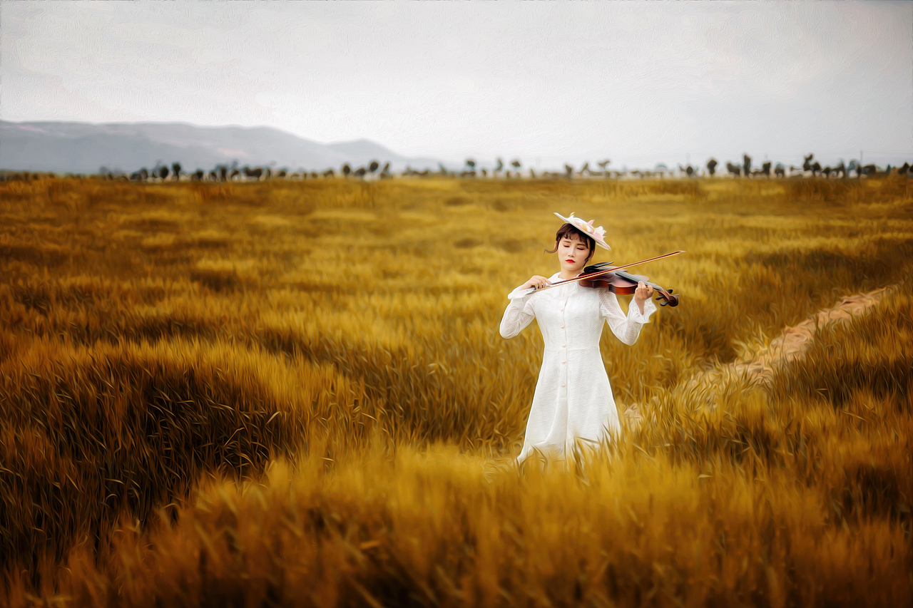 大理麦田油画写真（图ZMTUyOTYxODM2） - 人像摄影 - 站酷设计师摄影师上房揭瓦原创素材 - 站酷ZCOOL