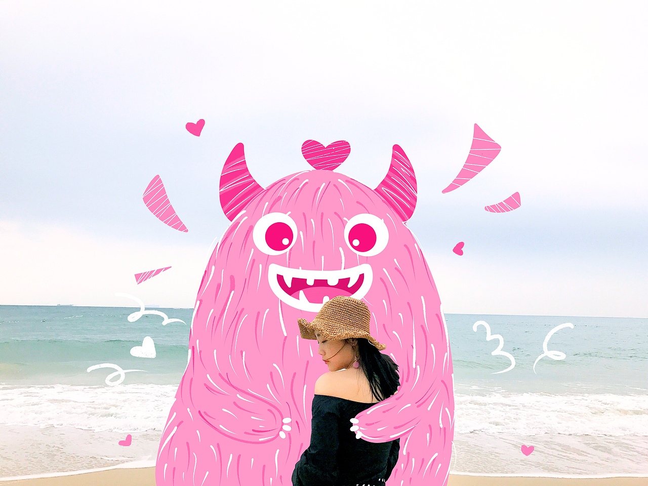 小怪兽来啦！（图ZMTk1MTQ1Nzcy） - 新锐潮流插画 - 站酷设计师太阳野鹿原创素材 - 站酷ZCOOL