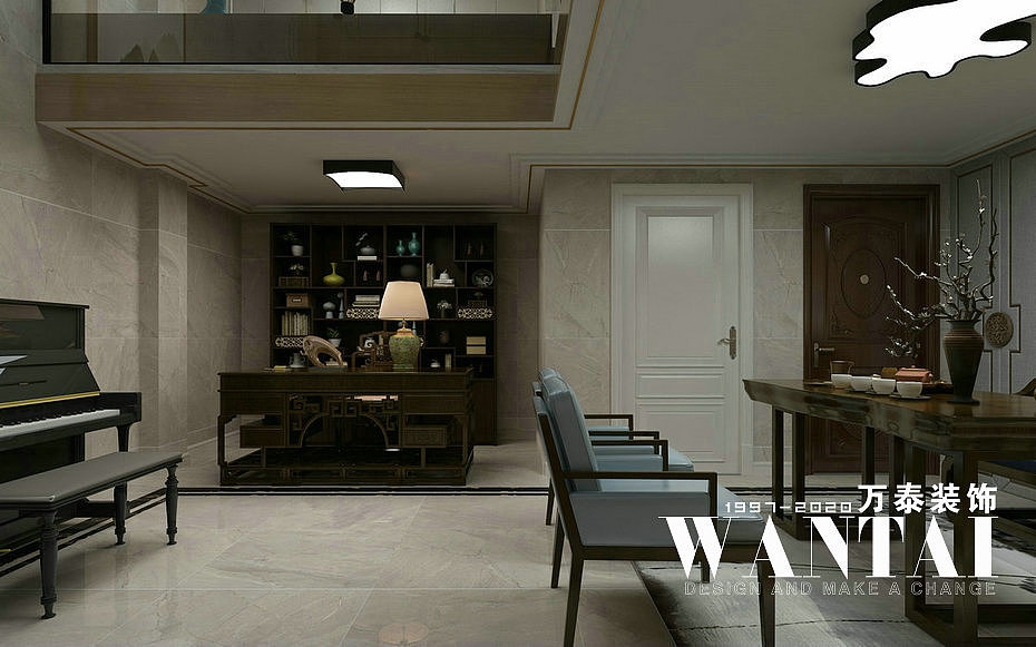 泰安别墅装修 | 颐和院子170m²叠墅中叠简欧装修效果图