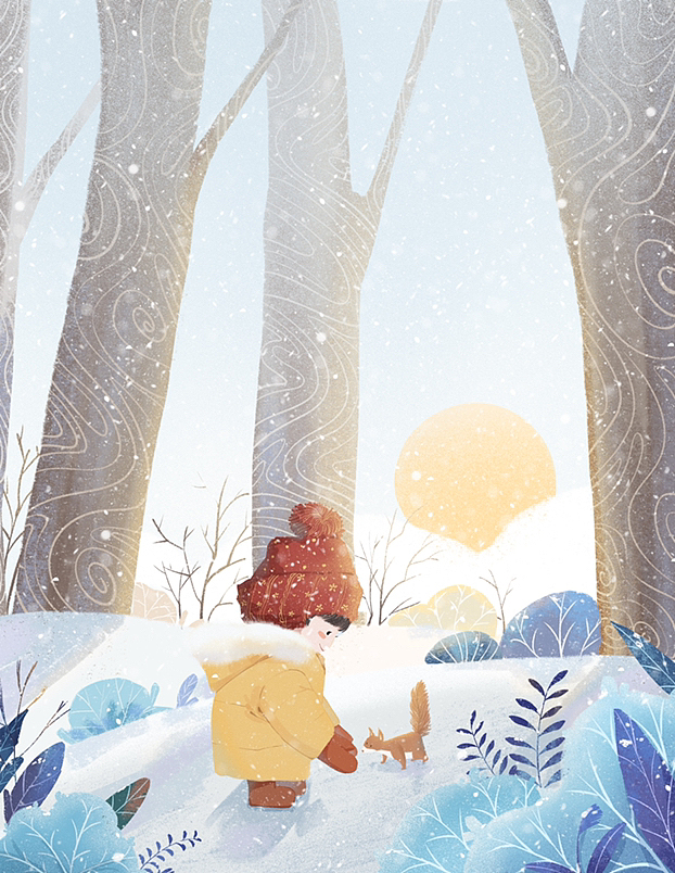 手绘冬天插画（图ZMzI0NDEyMTI4） - 商业插画 - 站酷设计师菜芽子让我安静的原创素材 - 站酷ZCOOL