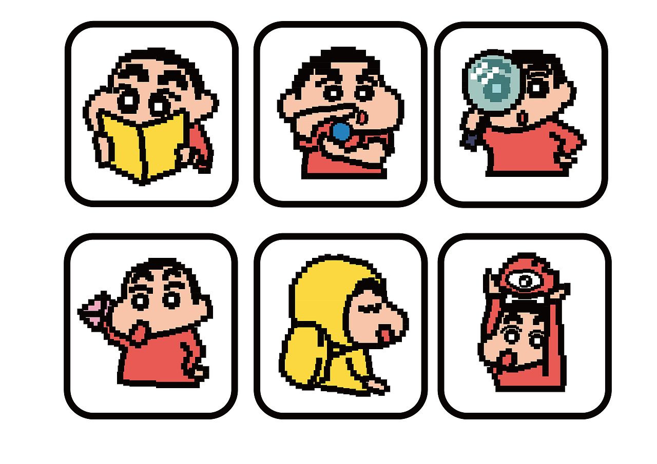 蜡笔小新像素风壁纸界面设计