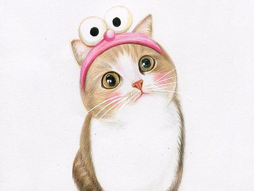 萌萌哒彩铅猫咪（个人主页-ZMjQ1MTgxNjA=） - 绘画 - 站酷设计师倩倩swyan原创素材 - 站酷ZCOOL