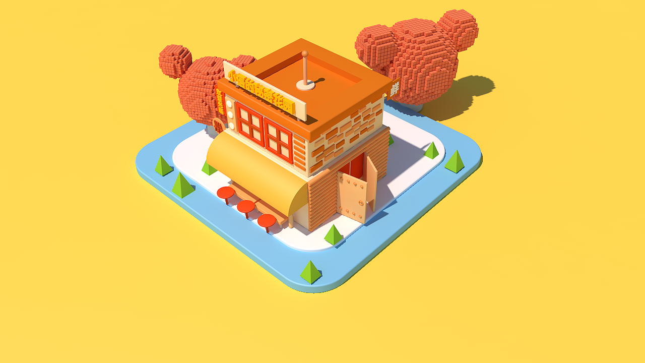 c4d第一张小商店|三维|场景|语众不同718 - 原创作品 - 站酷 (zcool)