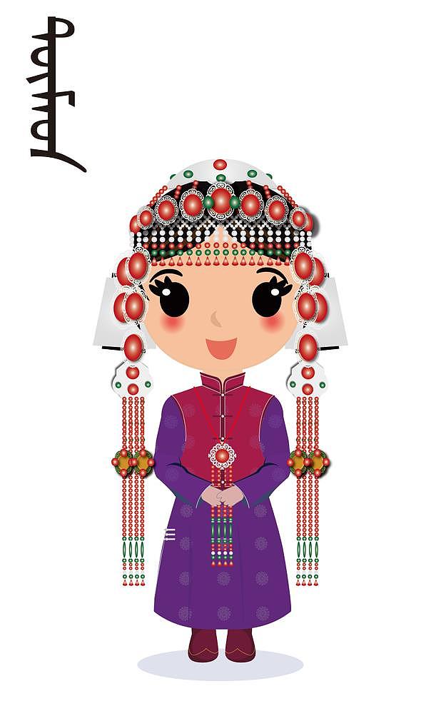 蒙古族服飾卡通娃娃（圖ZMTk4NDA4MzUy） - IP形象 - 站酷設(shè)計師MGL海海木原創(chuàng)素材 - 站酷ZCOOL