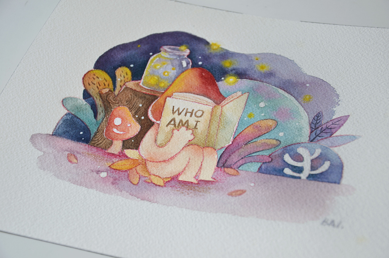 绘日记 · 蘑菇菌的日常 · 水彩插画（图ZNzMwMTkxMTI=） - 艺术插画 - 站酷设计师蘑菇Q原创素材 - 站酷ZCOOL