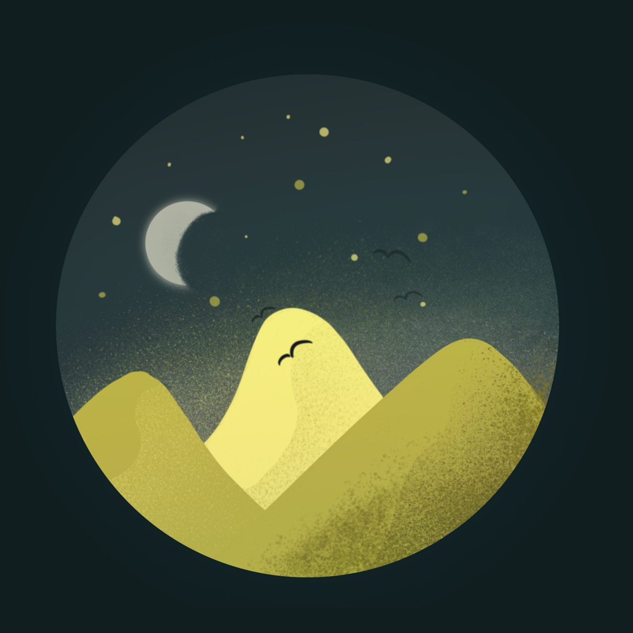 臨摹練習(xí)，Procreate繪畫，在圓形里的風(fēng)景（圖ZMTk2NjgzNjg0） - 創(chuàng)作習(xí)作 - 站酷設(shè)計(jì)師winna涼君原創(chuàng)素材 - 站酷ZCOOL