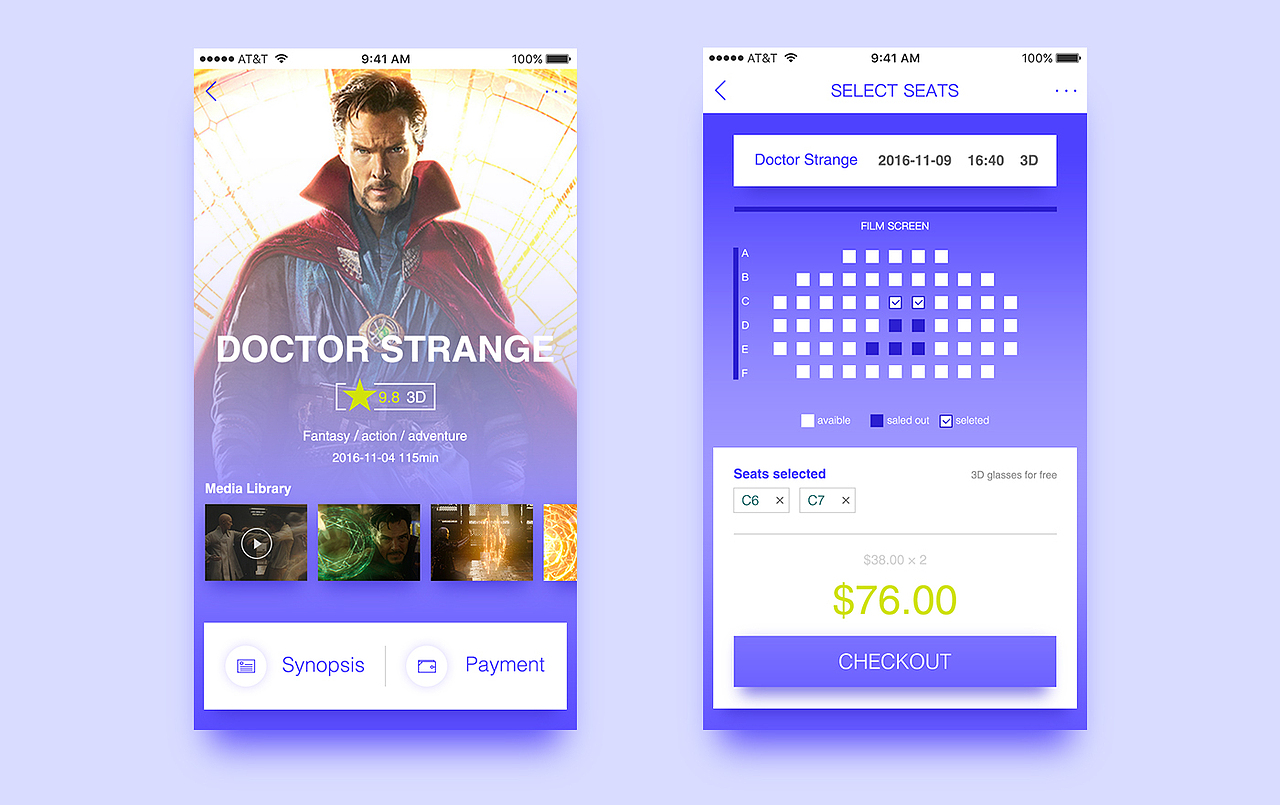 练习——电影app页面（图ZNjMwNjU3MTI=） - APP界面 - 站酷设计师镜头君原创素材 - 站酷ZCOOL