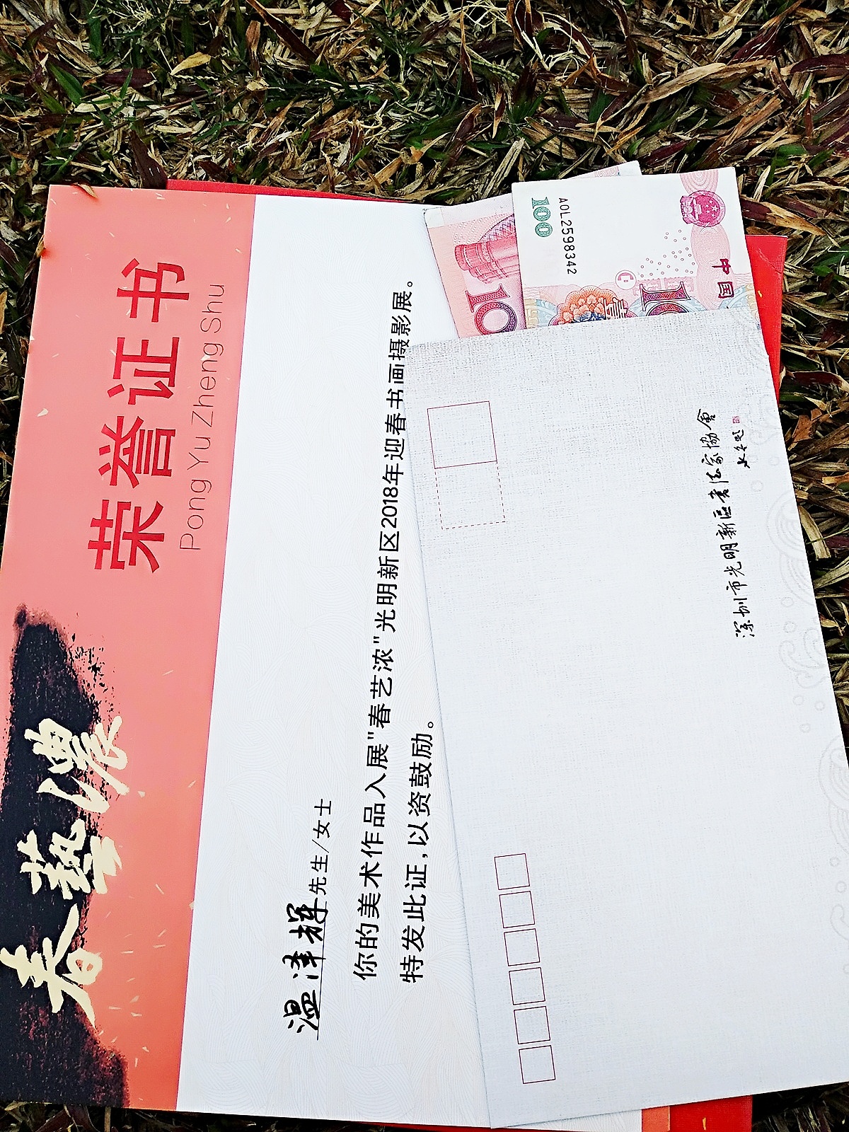 温泽辉国画作品【硕果累累】入展光明新区书画摄影展