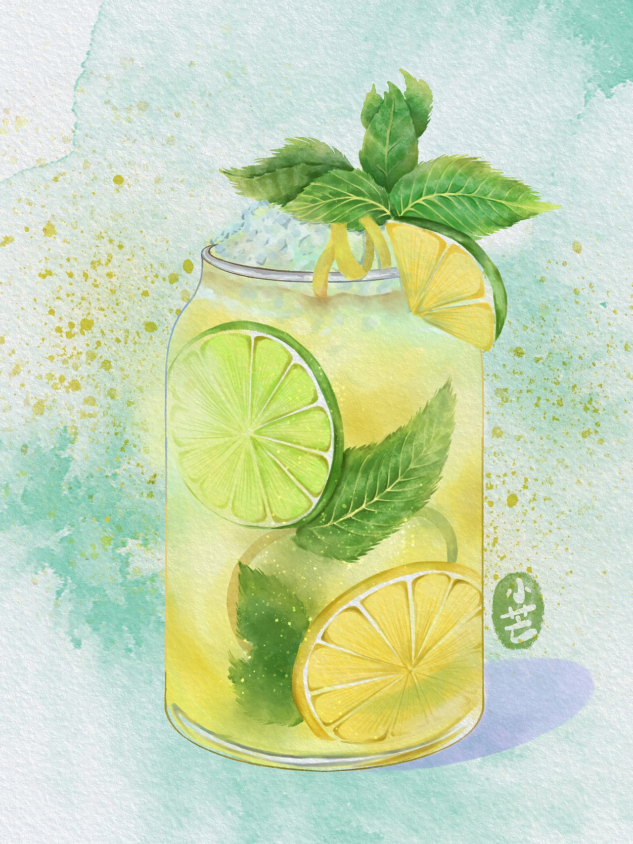 iPad水彩饮品插画合集（图ZMzA2MjE1MDY0） - 商业插画 - 站酷设计师是小芒噢原创素材 - 站酷ZCOOL