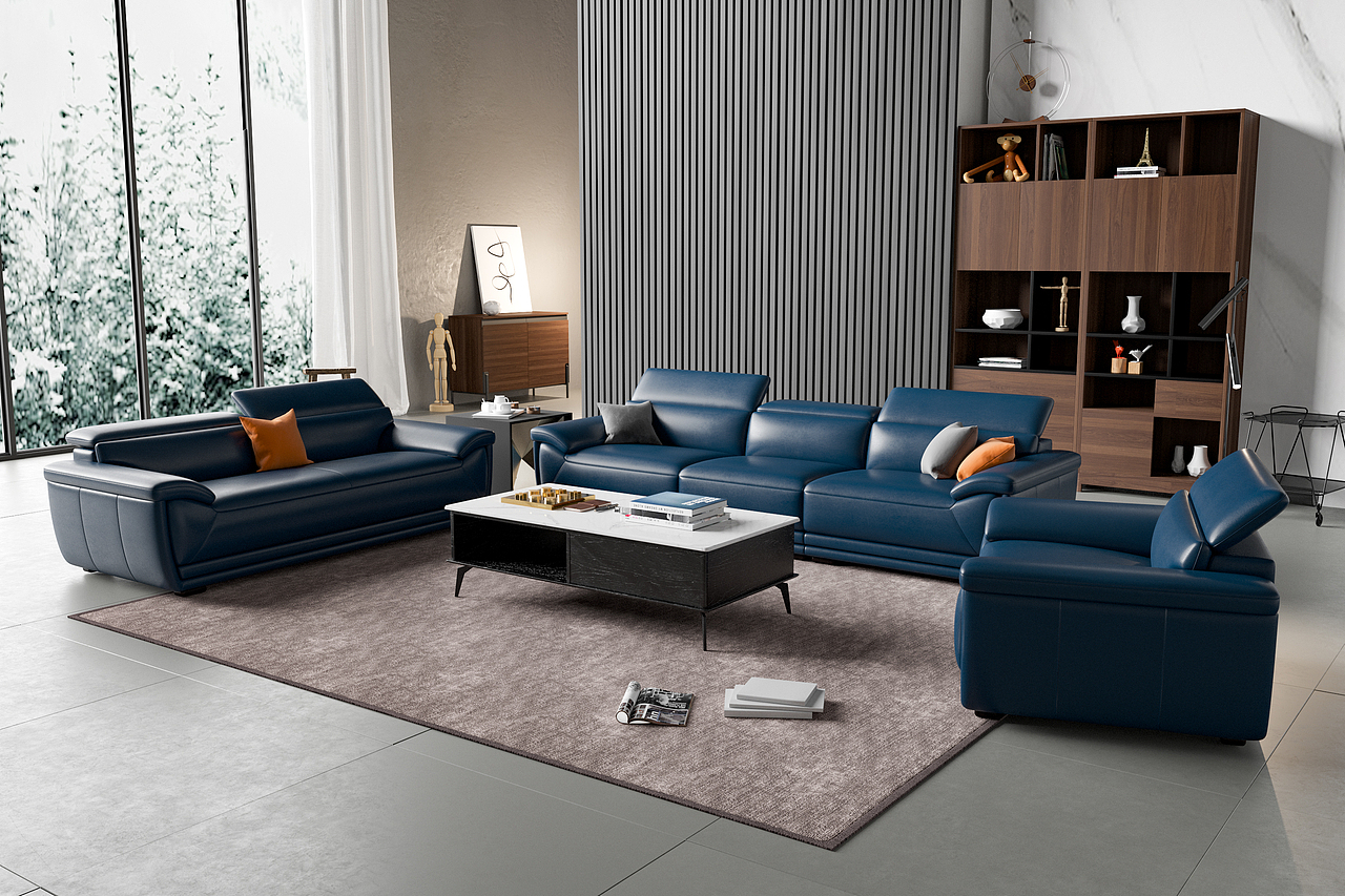 淘宝皮沙发效果图渲染