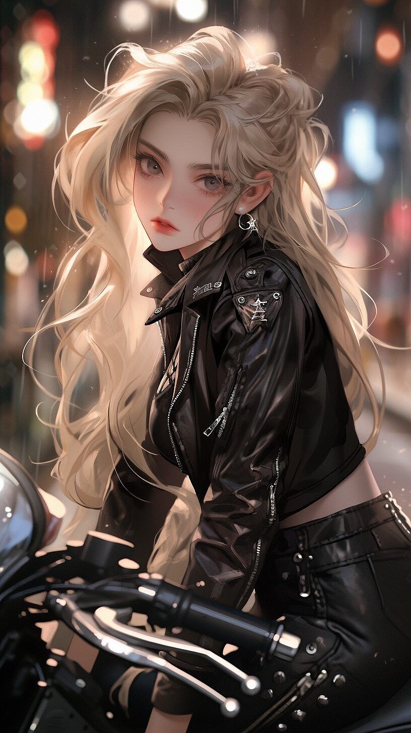 商业插画之机车女孩儿