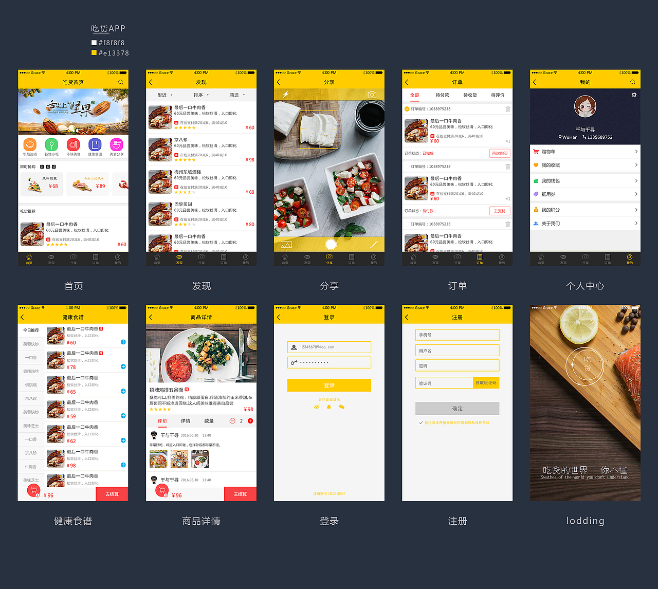 美食app（图ZNTQ5NjA5NjA=） - APP界面 - 站酷设计师千荨苜子原创素材 - 站酷ZCOOL