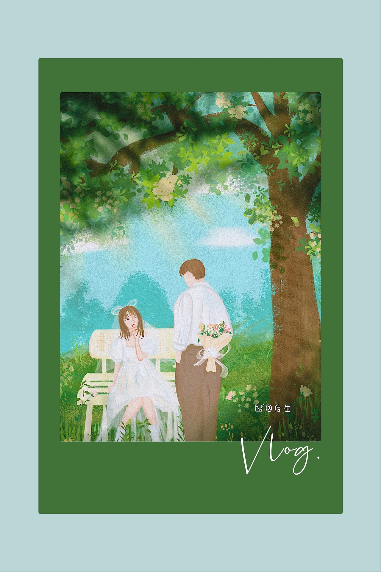 #春天插画#情侣（图ZMjQ0MjkzNjMy） - 概念设定 - 站酷设计师i后生原创素材 - 站酷ZCOOL