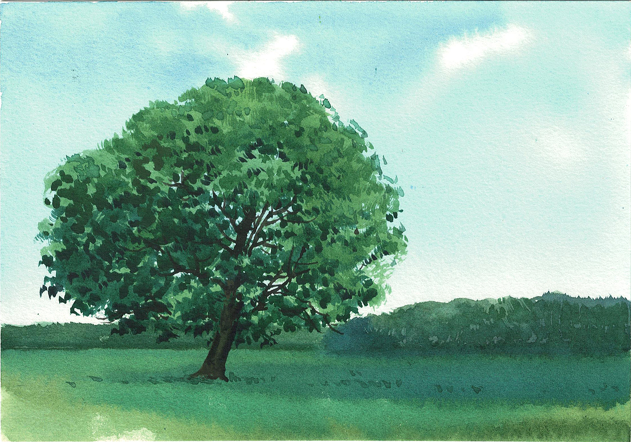 水彩风景——一个小本本的故事(国庆假期里的风景)