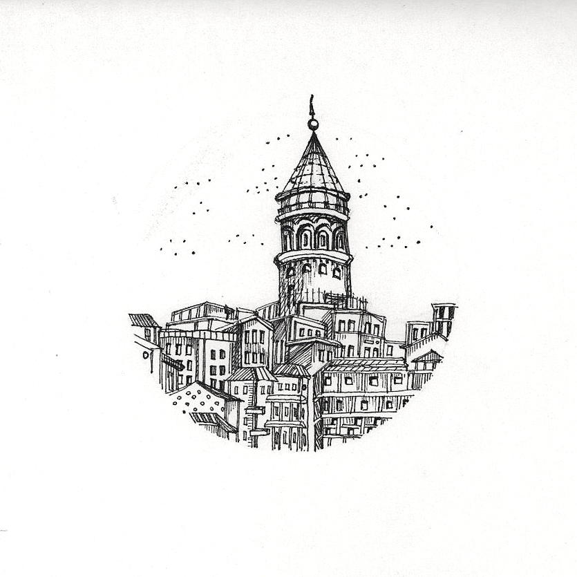 欧洲建筑系列——圆形绘画装饰画