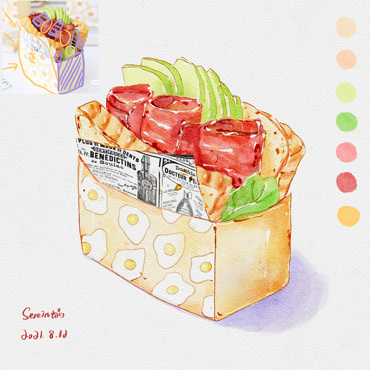 iPad水彩美食（图ZMjY5NzU4NjMy） - 创作习作 - 站酷设计师狸猫贰er原创素材 - 站酷ZCOOL