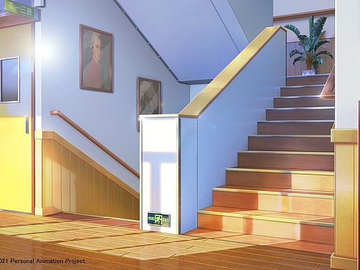 二次元日式场景-走廊楼梯