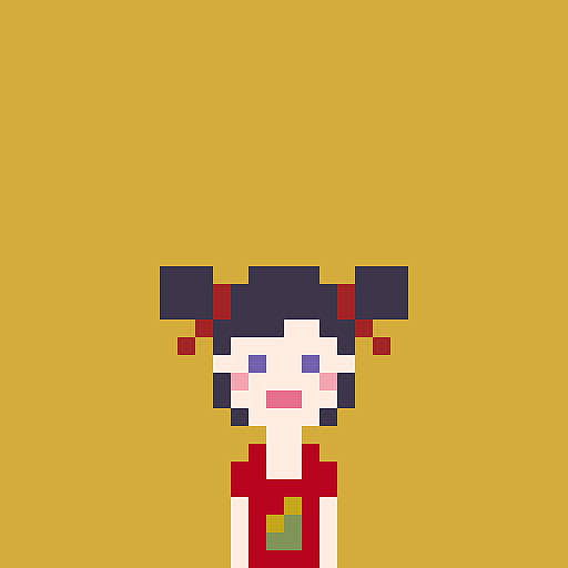 5原创作品插画像素画万圣节-抱银鼠的少女89嘉子shiyi~阿岛岛万圣节