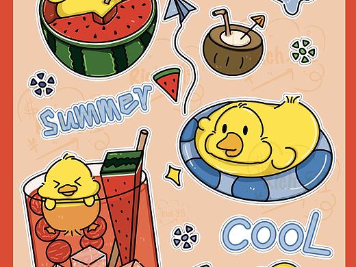 夏天鴨（個人主頁-ZNzAyMzIwMjA=） - 商業(yè)插畫 - 站酷設(shè)計師Rich雅原創(chuàng)素材 - 站酷ZCOOL