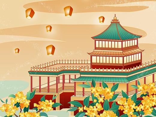 傳統(tǒng)節(jié)日-中秋2（個(gè)人主頁(yè)-ZNTUzNDAzMzY=） - 商業(yè)插畫 - 站酷設(shè)計(jì)師司馬想容原創(chuàng)素材 - 站酷ZCOOL