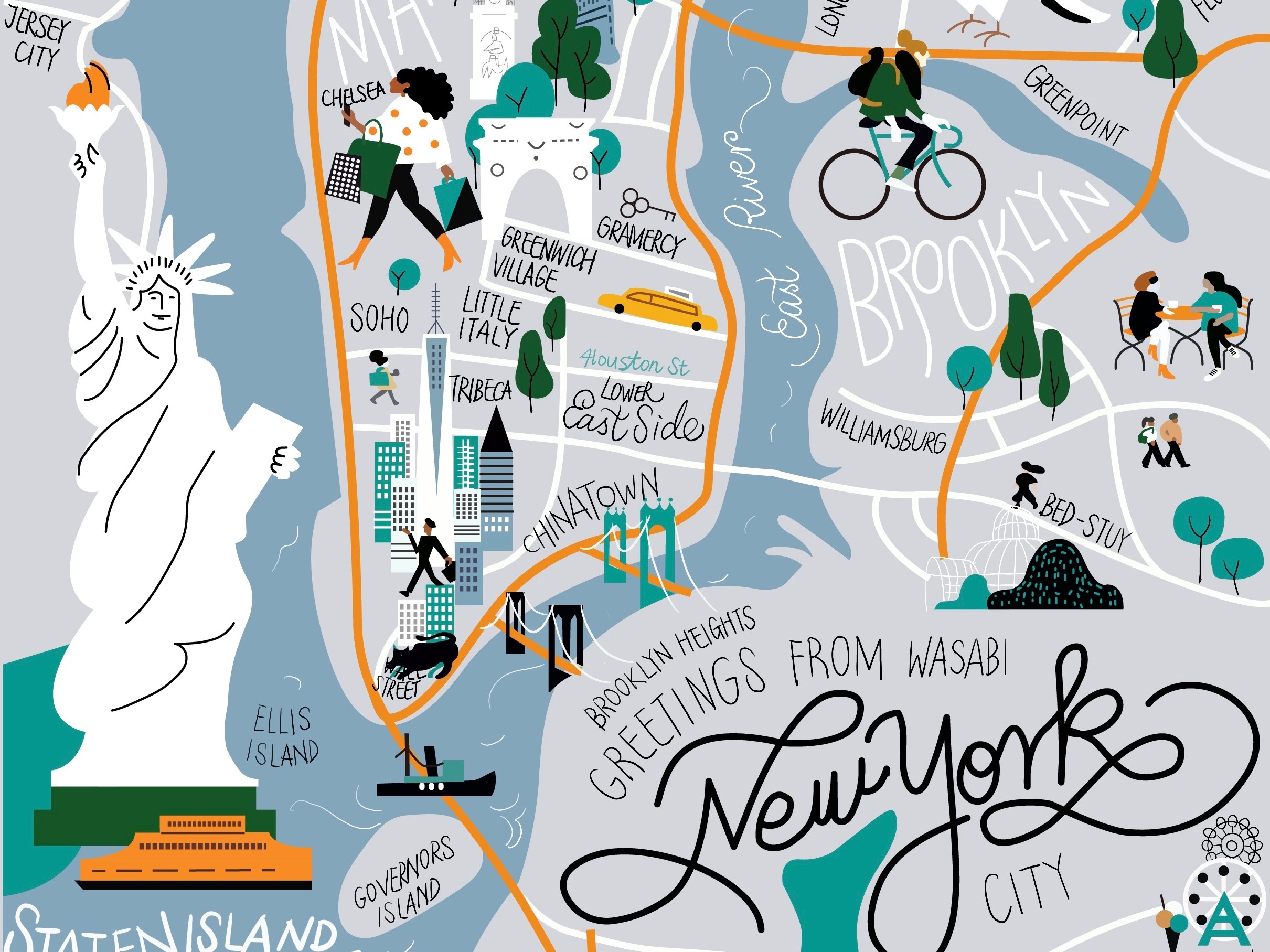 纽约地图（临摹）_Wasabii-站酷ZCOOL