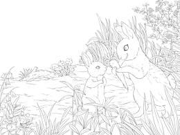 兔子绘本插图线稿