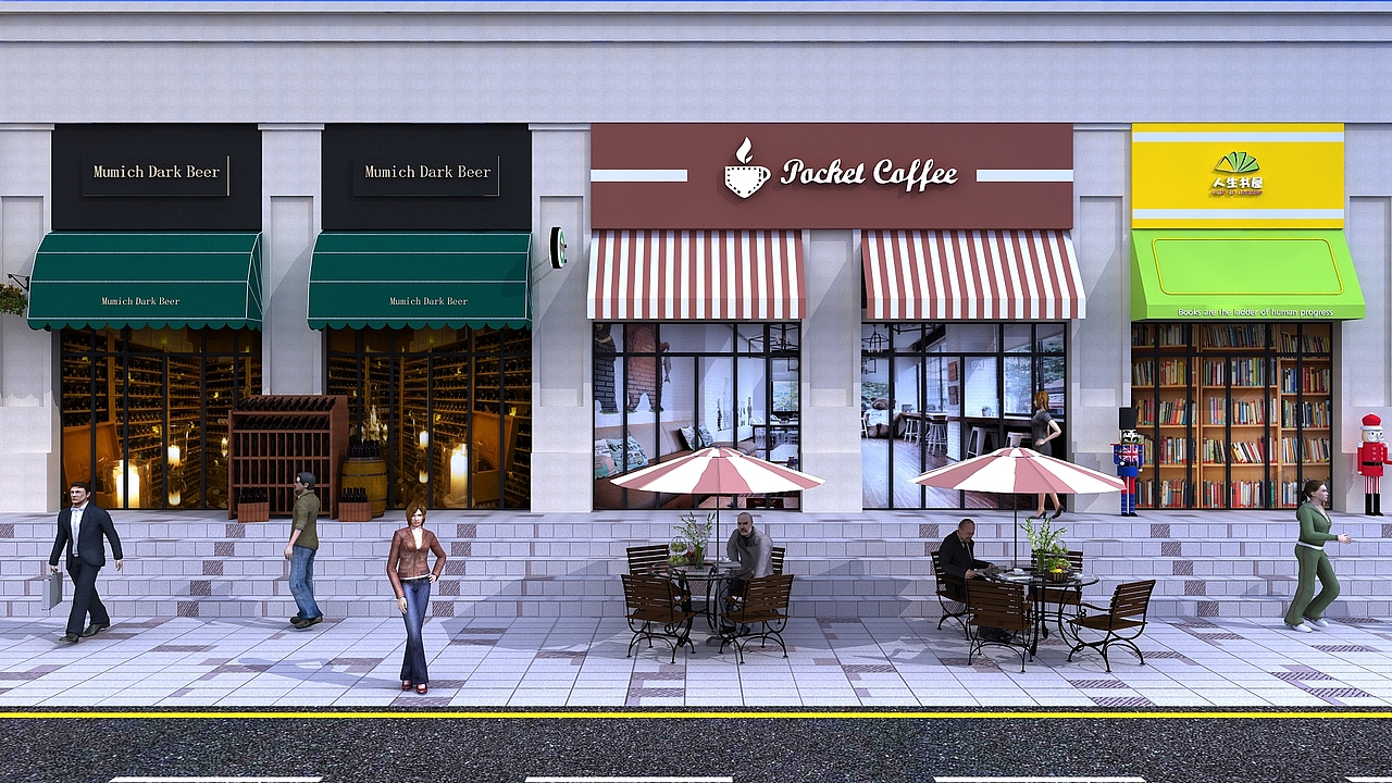 一些商业街的打造（图ZMTc3MjE5OTg4） - 场景 - 站酷设计师YuYa哑原创素材 - 站酷ZCOOL