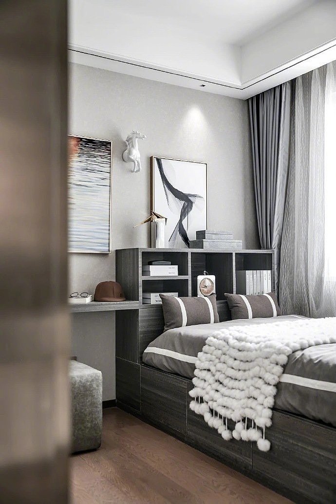 低调优雅的灵魂韵律 蓝色和灰白色的搭配相得益彰