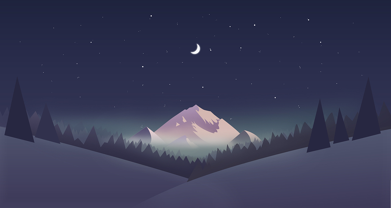 PS绘制适量树林夜色风景插画（图ZNDgyMTUyNDA=） - 创作习作 - 站酷设计师ISA666原创素材 - 站酷ZCOOL