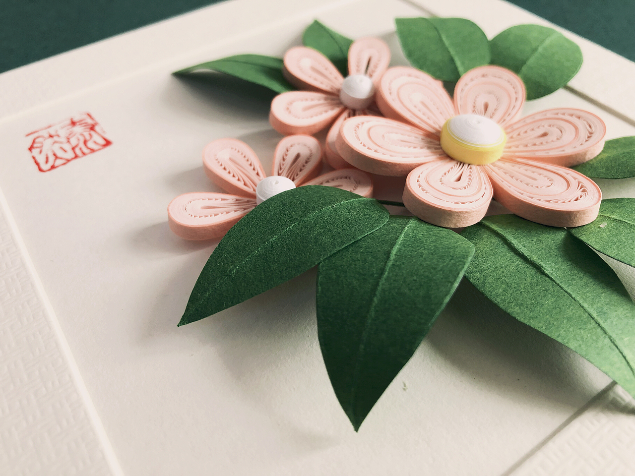 原创衍纸卡片式小幅花卉