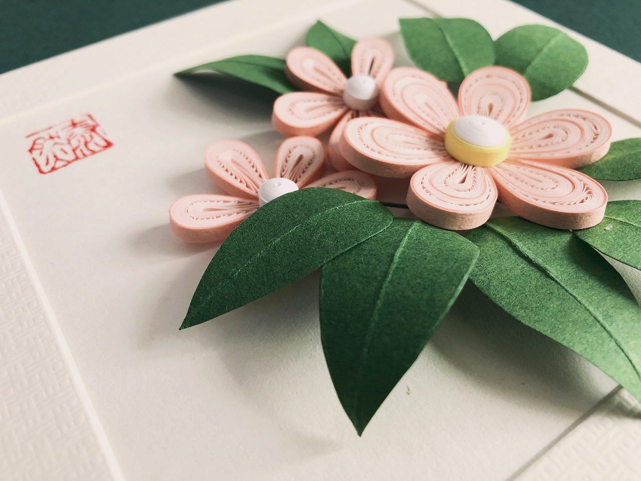 原创衍纸卡片式小幅花卉