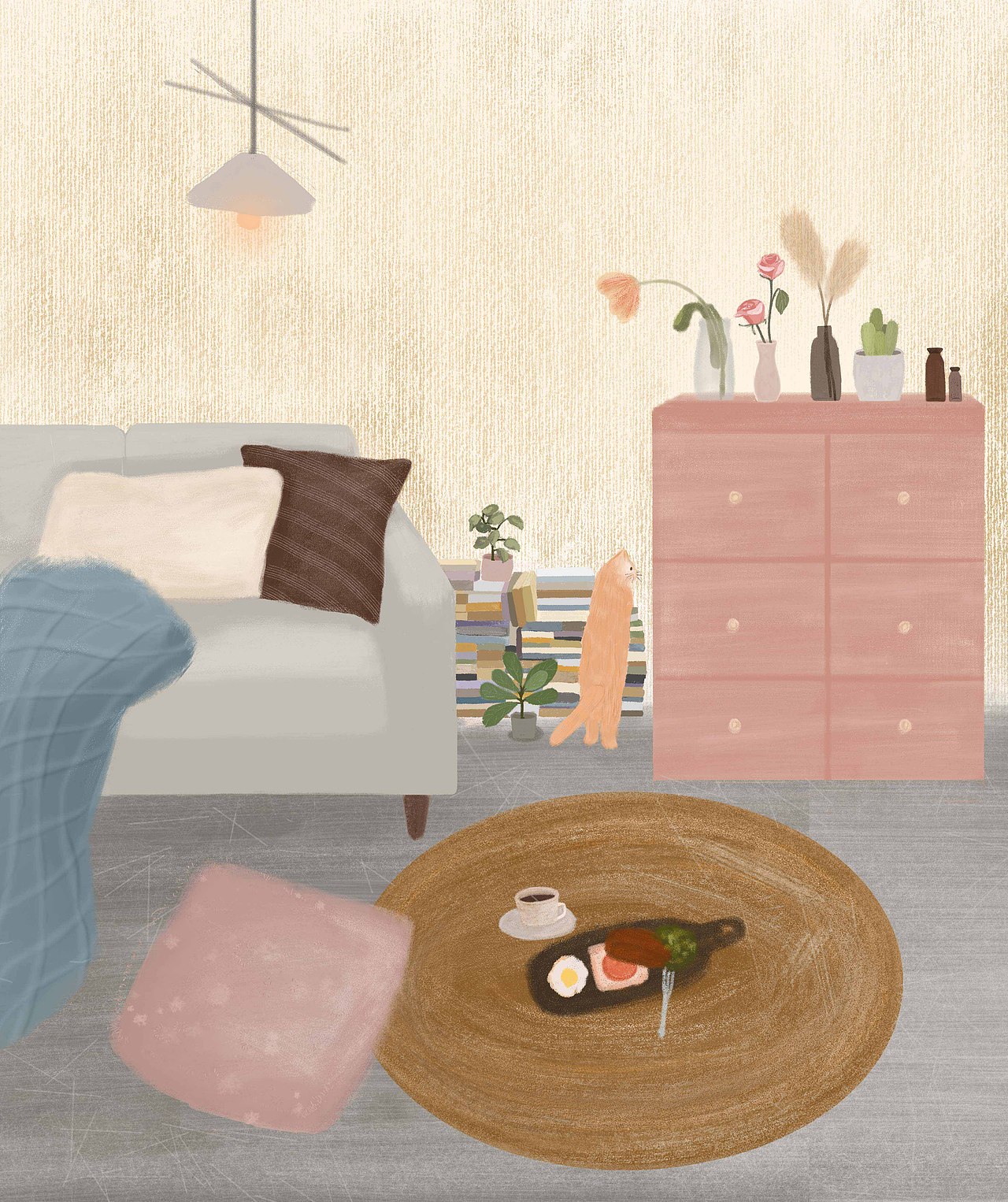 室内插画（图ZMTg1NDI1MjA0） - 创作习作 - 站酷设计师一粒豌豆er原创素材 - 站酷ZCOOL