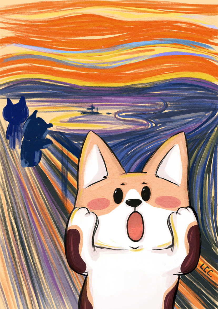 柯基屁桃《恶搞名画系列》三