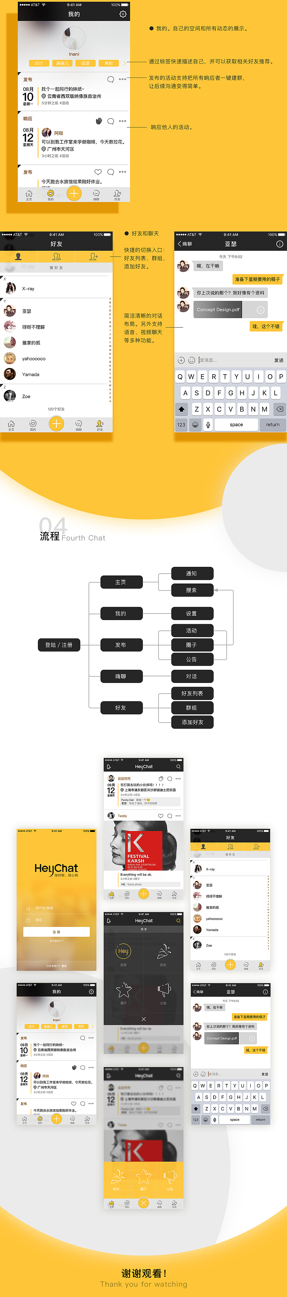 HeyChat-社交APP概念设计（图ZNTU2NDQwMjQ=） - APP界面 - 站酷设计师Inani原创素材 - 站酷ZCOOL
