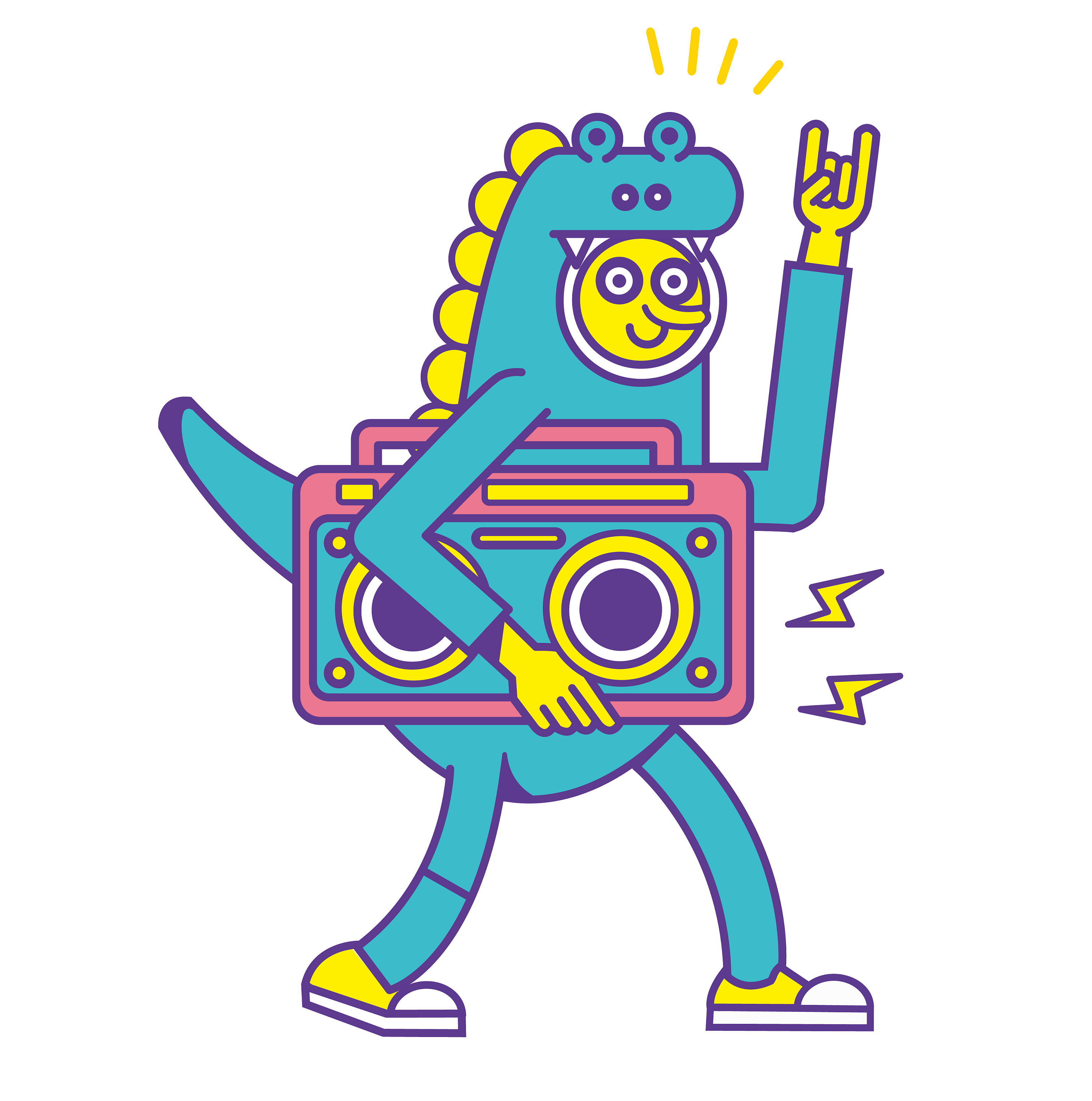 恐龙音乐人 模仿练习|平面|吉祥物|魂牵巴黎pairs - 原创作品 - 站酷