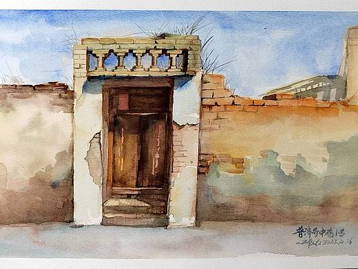 榆林大街老房子（個(gè)人主頁(yè)-ZMzgyMDc1MzY=） - 繪畫(huà) - 站酷設(shè)計(jì)師延楊紅鋼筆畫(huà)原創(chuàng)素材 - 站酷ZCOOL